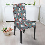 Santa Claus And Friends Pattern Print Dining Chair Slipcover