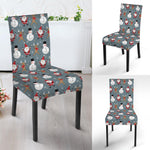 Santa Claus And Friends Pattern Print Dining Chair Slipcover