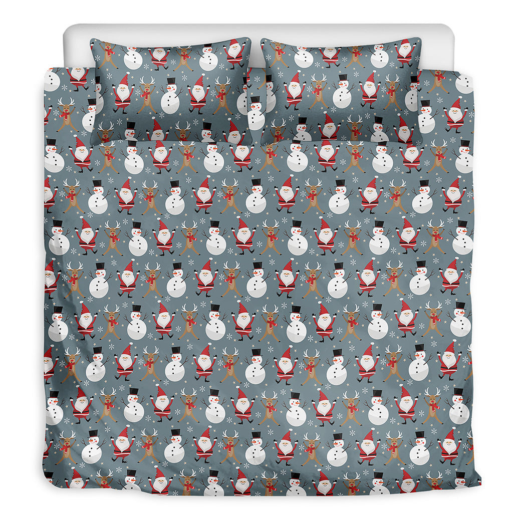 Santa Claus And Friends Pattern Print Duvet Cover Bedding Set
