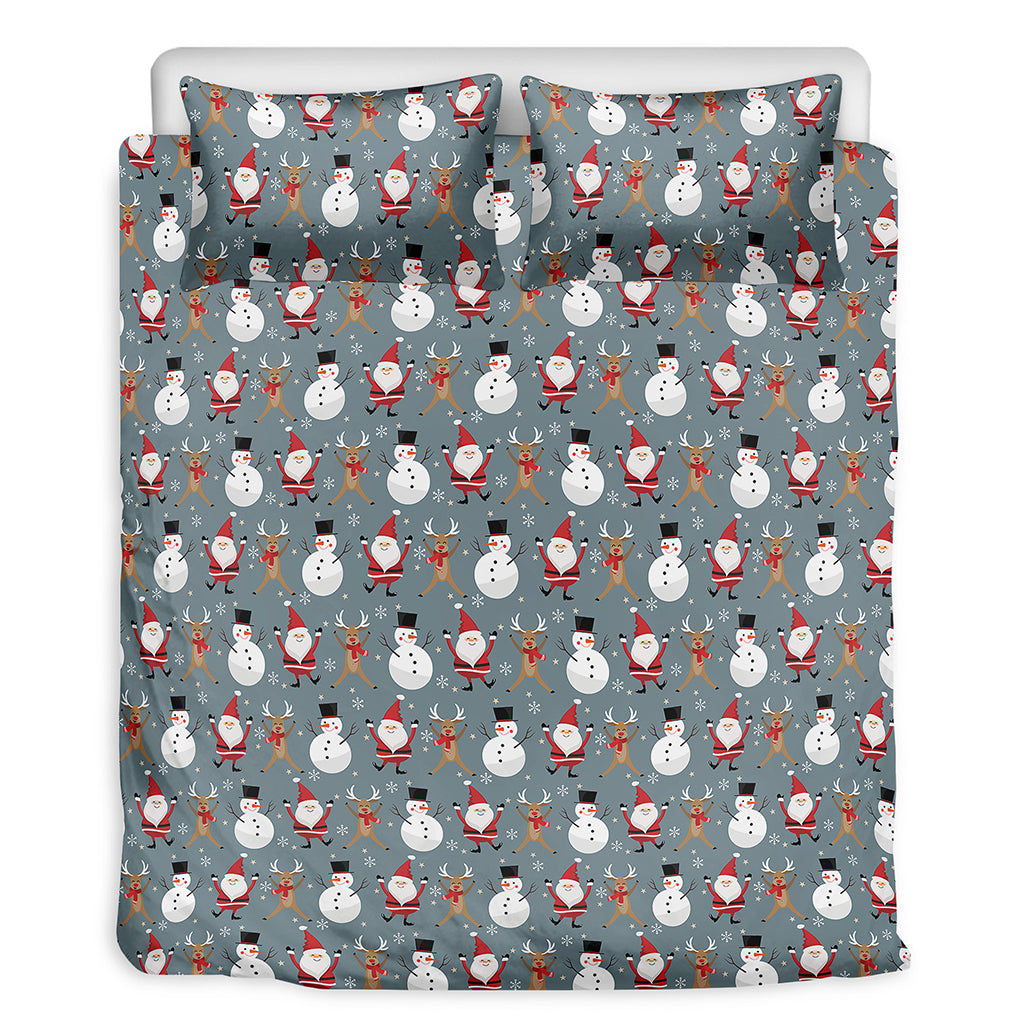 Santa Claus And Friends Pattern Print Duvet Cover Bedding Set
