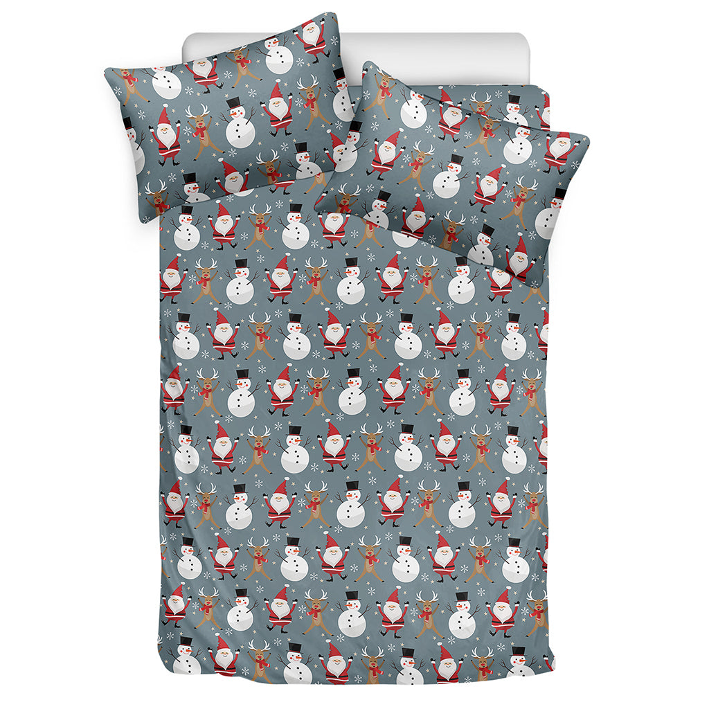Santa Claus And Friends Pattern Print Duvet Cover Bedding Set