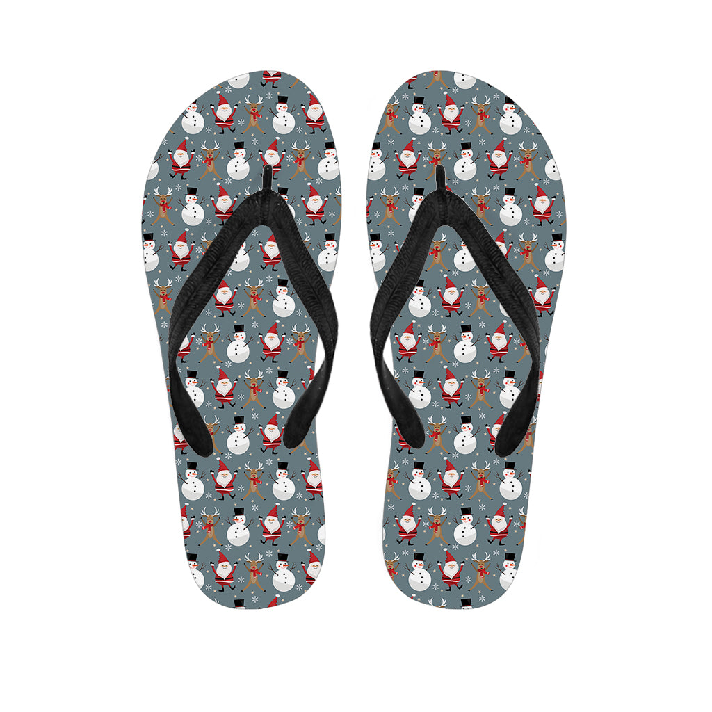Santa Claus And Friends Pattern Print Flip Flops