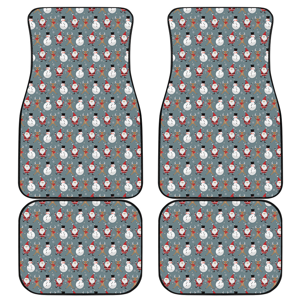 Santa Claus And Friends Pattern Print Front and Back Car Floor Mats