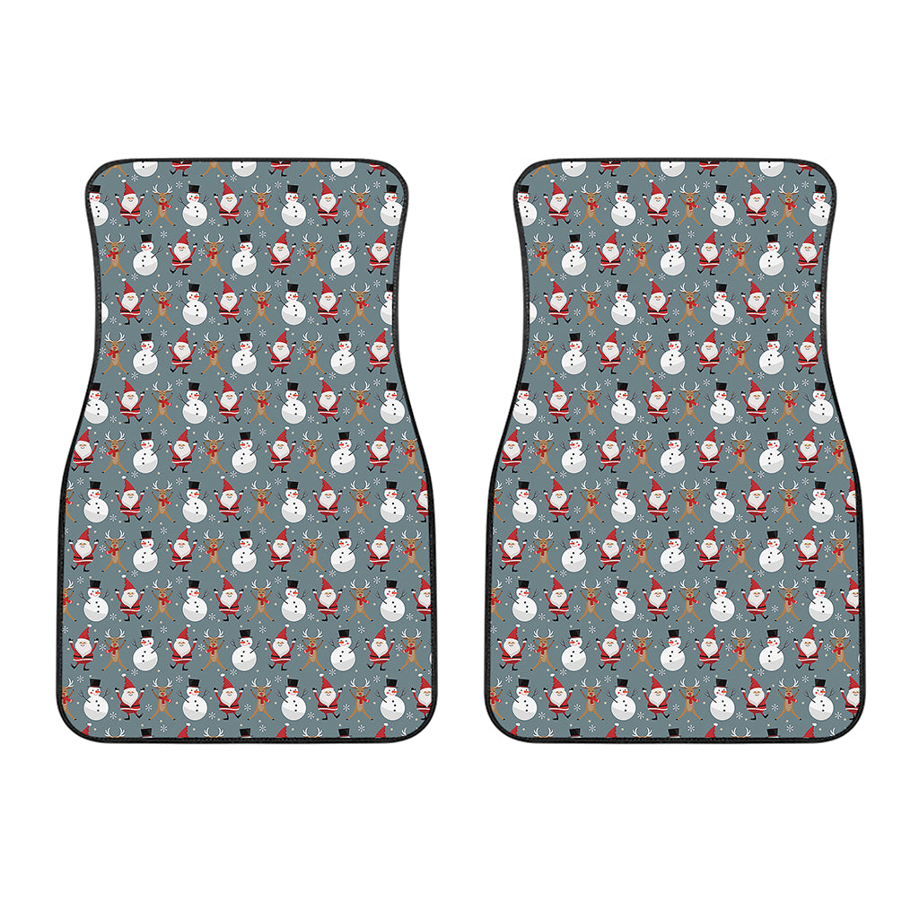 Santa Claus And Friends Pattern Print Front Car Floor Mats