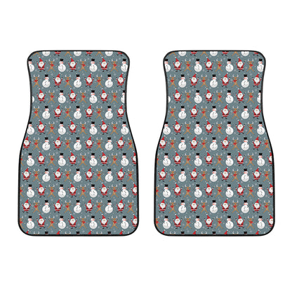 Santa Claus And Friends Pattern Print Front Car Floor Mats