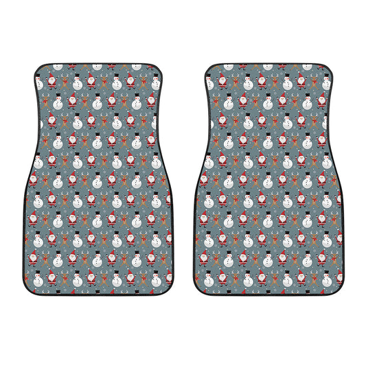 Santa Claus And Friends Pattern Print Front Car Floor Mats