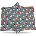 Santa Claus And Friends Pattern Print Hooded Blanket