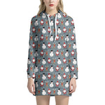 Santa Claus And Friends Pattern Print Hoodie Dress