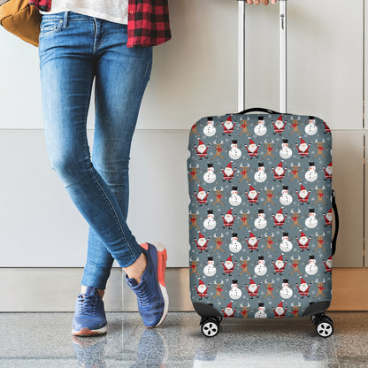Santa Claus And Friends Pattern Print Luggage Cover