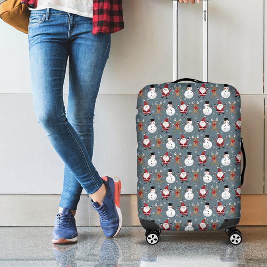 Santa Claus And Friends Pattern Print Luggage Cover