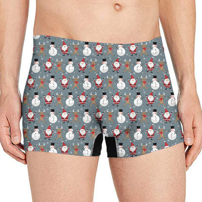Santa Claus And Friends Pattern Print Men's Boxer Briefs