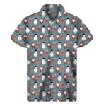 Santa Claus And Friends Pattern Print Men's Short Sleeve Shirt