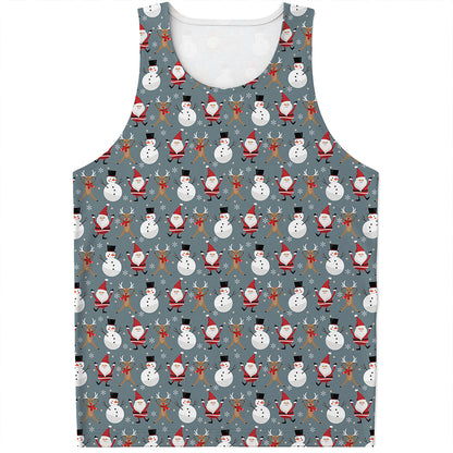Santa Claus And Friends Pattern Print Men's Tank Top