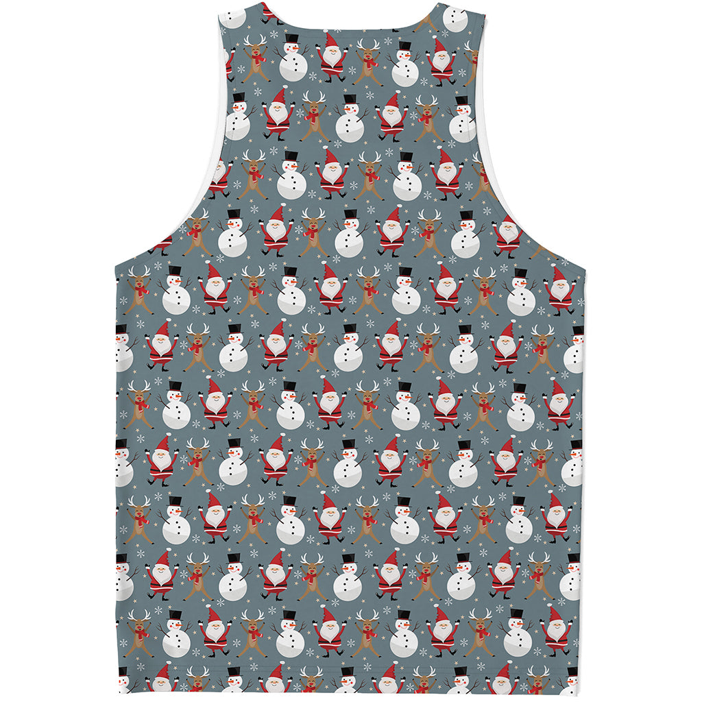 Santa Claus And Friends Pattern Print Men's Tank Top