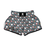 Santa Claus And Friends Pattern Print Muay Thai Boxing Shorts
