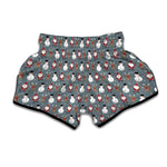 Santa Claus And Friends Pattern Print Muay Thai Boxing Shorts