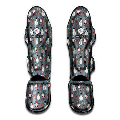 Santa Claus And Friends Pattern Print Muay Thai Shin Guard