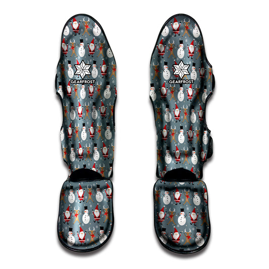 Santa Claus And Friends Pattern Print Muay Thai Shin Guard