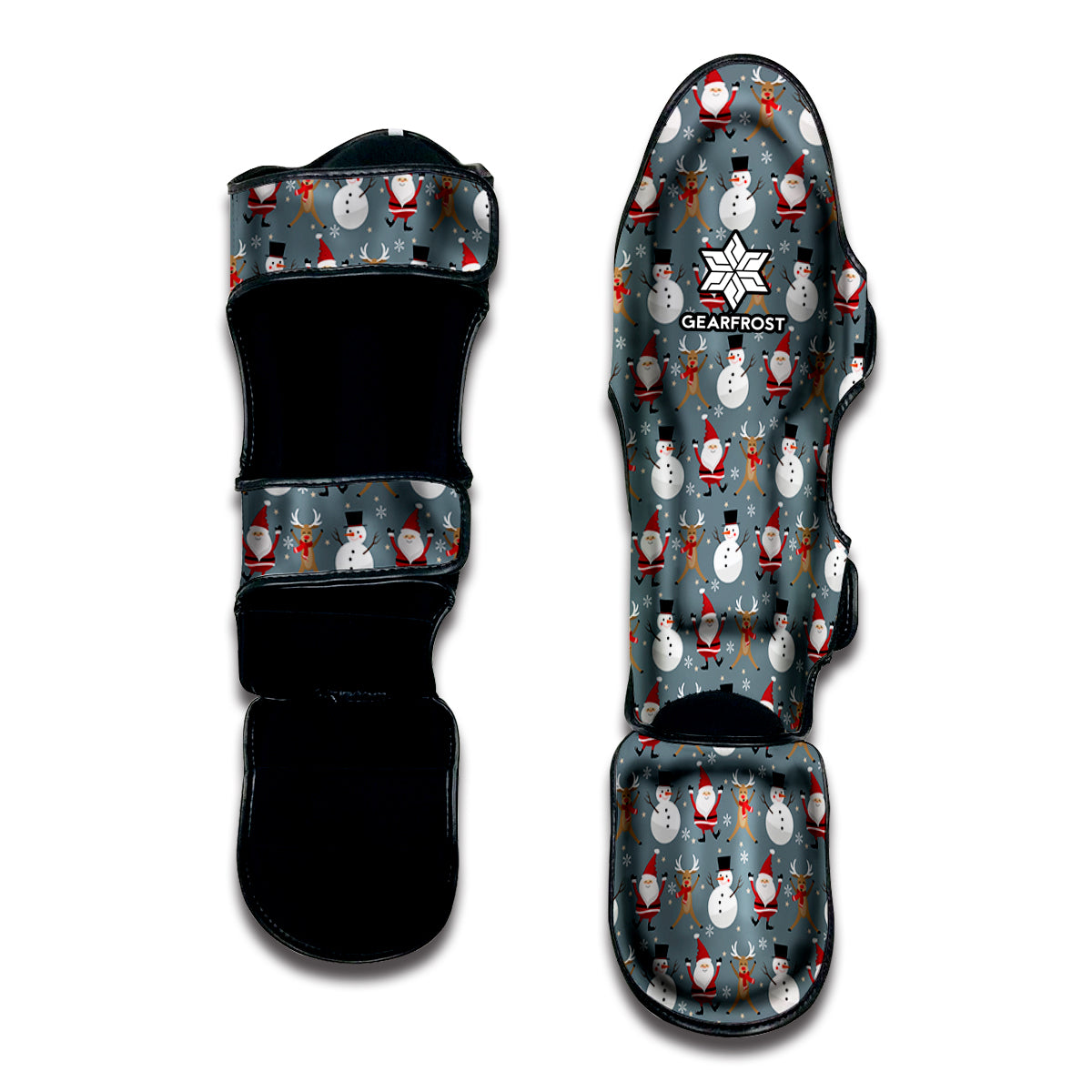 Santa Claus And Friends Pattern Print Muay Thai Shin Guard