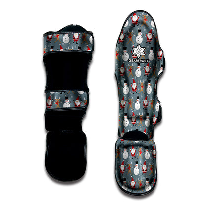 Santa Claus And Friends Pattern Print Muay Thai Shin Guard
