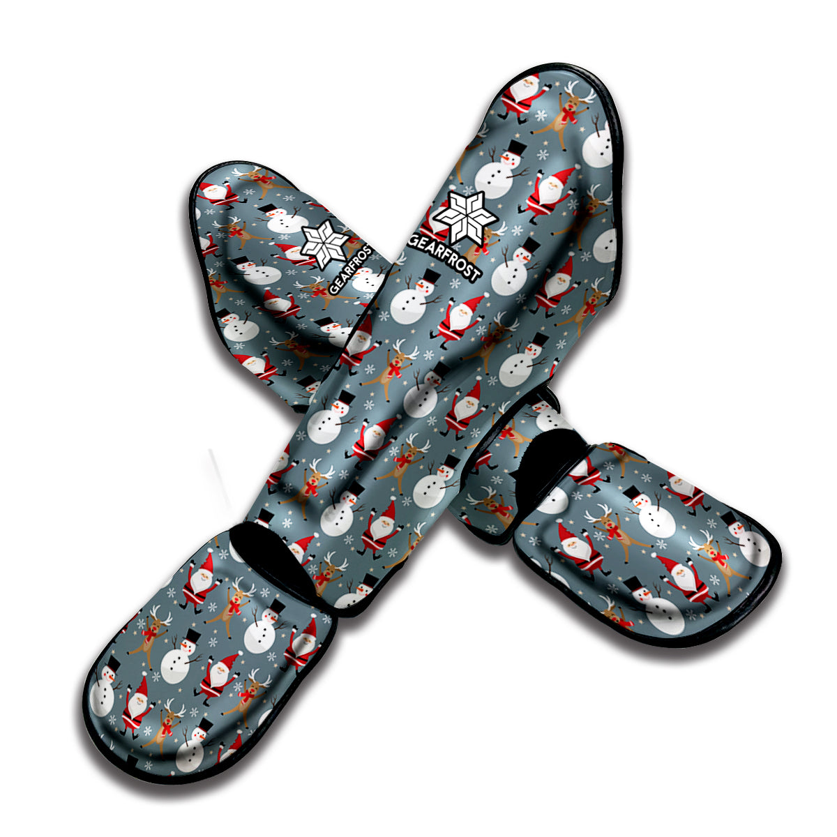 Santa Claus And Friends Pattern Print Muay Thai Shin Guard