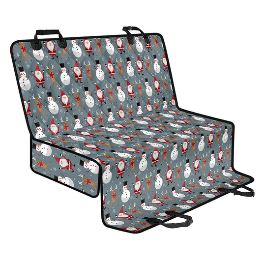 Santa Claus And Friends Pattern Print Pet Car Back Seat Cover