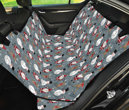 Santa Claus And Friends Pattern Print Pet Car Back Seat Cover