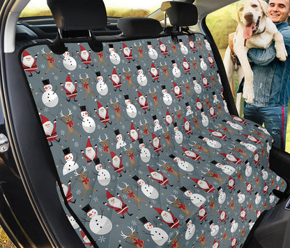 Santa Claus And Friends Pattern Print Pet Car Back Seat Cover