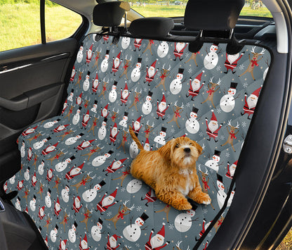 Santa Claus And Friends Pattern Print Pet Car Back Seat Cover