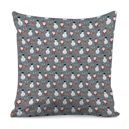 Santa Claus And Friends Pattern Print Pillow Cover