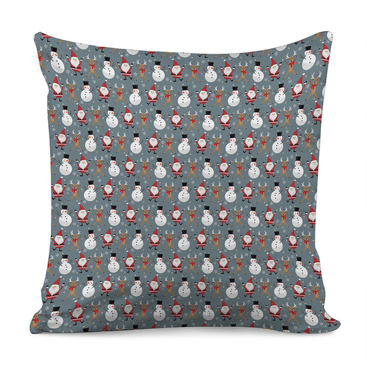 Santa Claus And Friends Pattern Print Pillow Cover