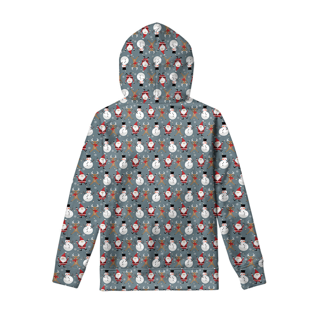 Santa Claus And Friends Pattern Print Pullover Hoodie