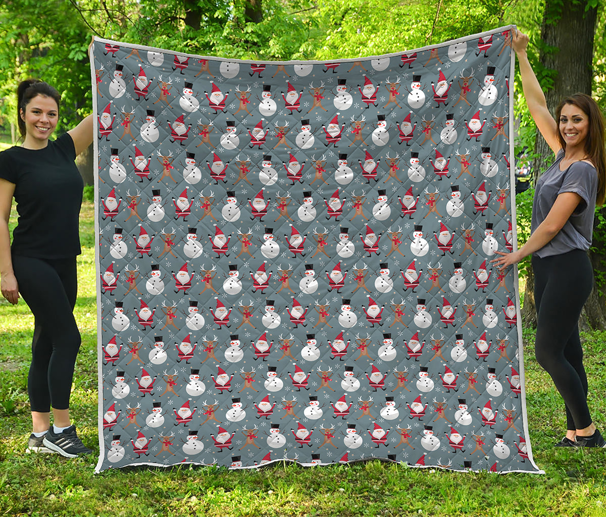 Santa Claus And Friends Pattern Print Quilt