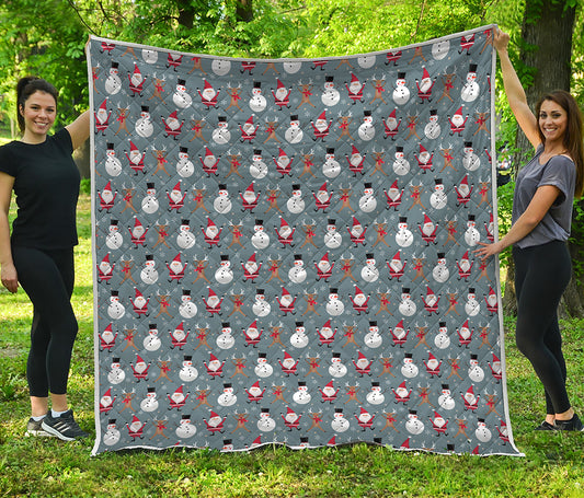 Santa Claus And Friends Pattern Print Quilt