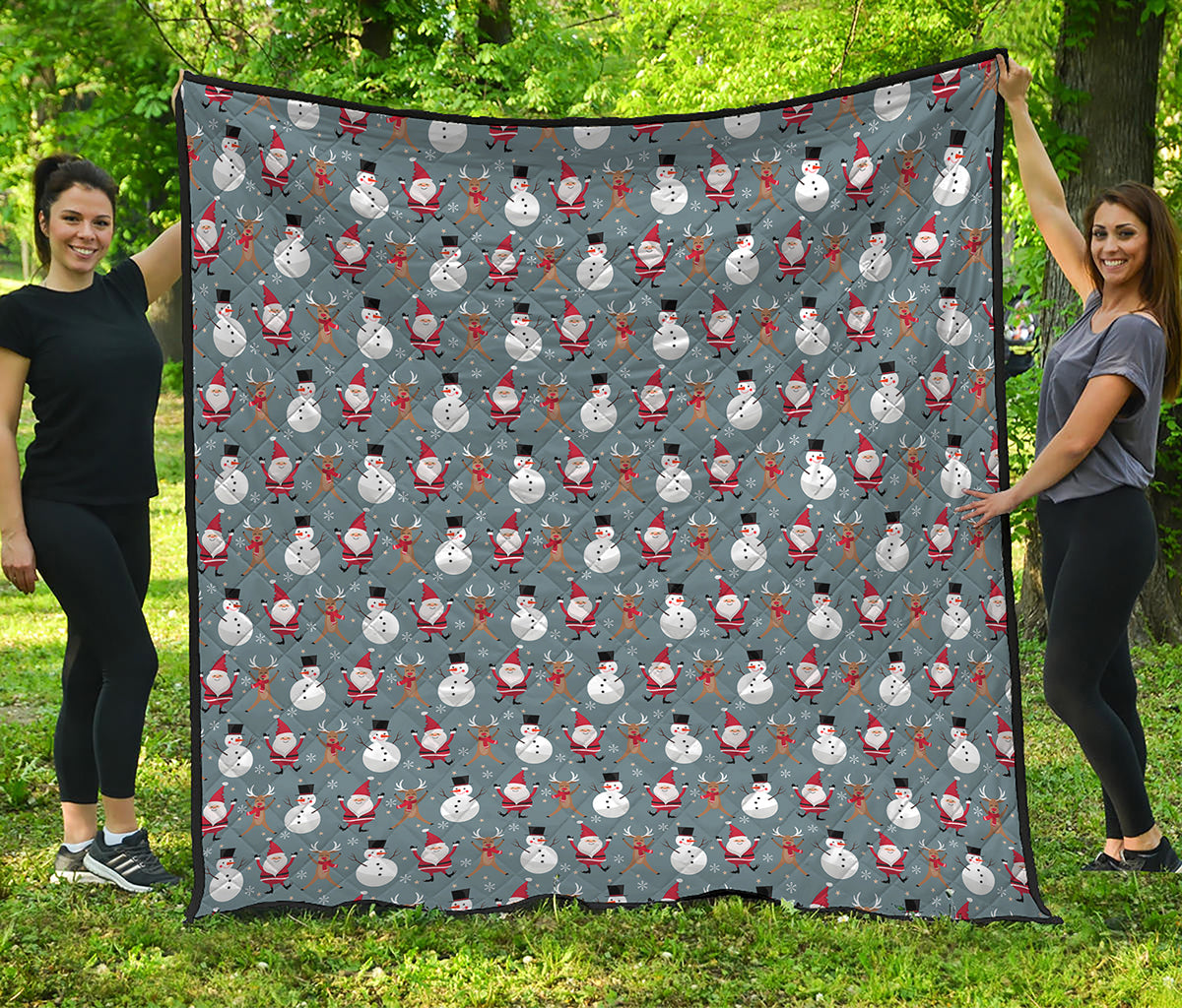 Santa Claus And Friends Pattern Print Quilt