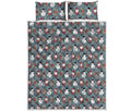 Santa Claus And Friends Pattern Print Quilt Bed Set