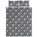 Santa Claus And Friends Pattern Print Quilt Bed Set