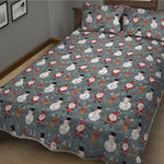 Santa Claus And Friends Pattern Print Quilt Bed Set