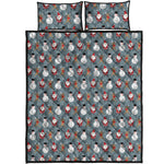 Santa Claus And Friends Pattern Print Quilt Bed Set