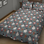 Santa Claus And Friends Pattern Print Quilt Bed Set