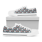 Santa Claus And Friends Pattern Print White Low Top Shoes