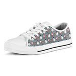 Santa Claus And Friends Pattern Print White Low Top Shoes