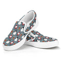 Santa Claus And Friends Pattern Print White Slip On Sneakers