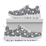 Santa Claus And Friends Pattern Print White Sneakers