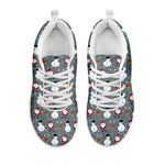 Santa Claus And Friends Pattern Print White Sneakers