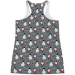 Santa Claus And Friends Pattern Print Women's Racerback Tank Top