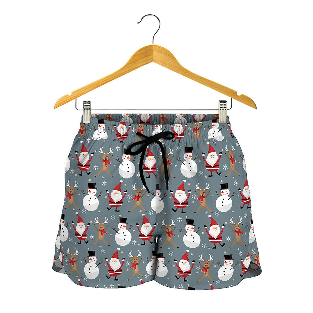 Santa Claus And Friends Pattern Print Women's Shorts