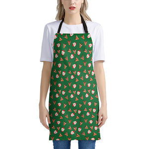 Santa Claus And Reindeer Emoji Print Apron