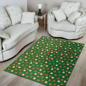 Santa Claus And Reindeer Emoji Print Area Rug