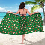 Santa Claus And Reindeer Emoji Print Beach Sarong Wrap